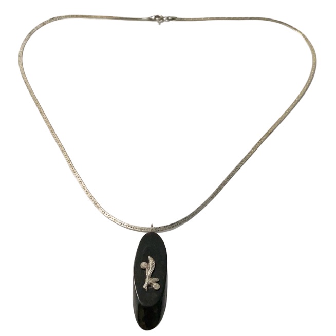 Vintage Italian Sterling Silver Floral Pendant Necklace